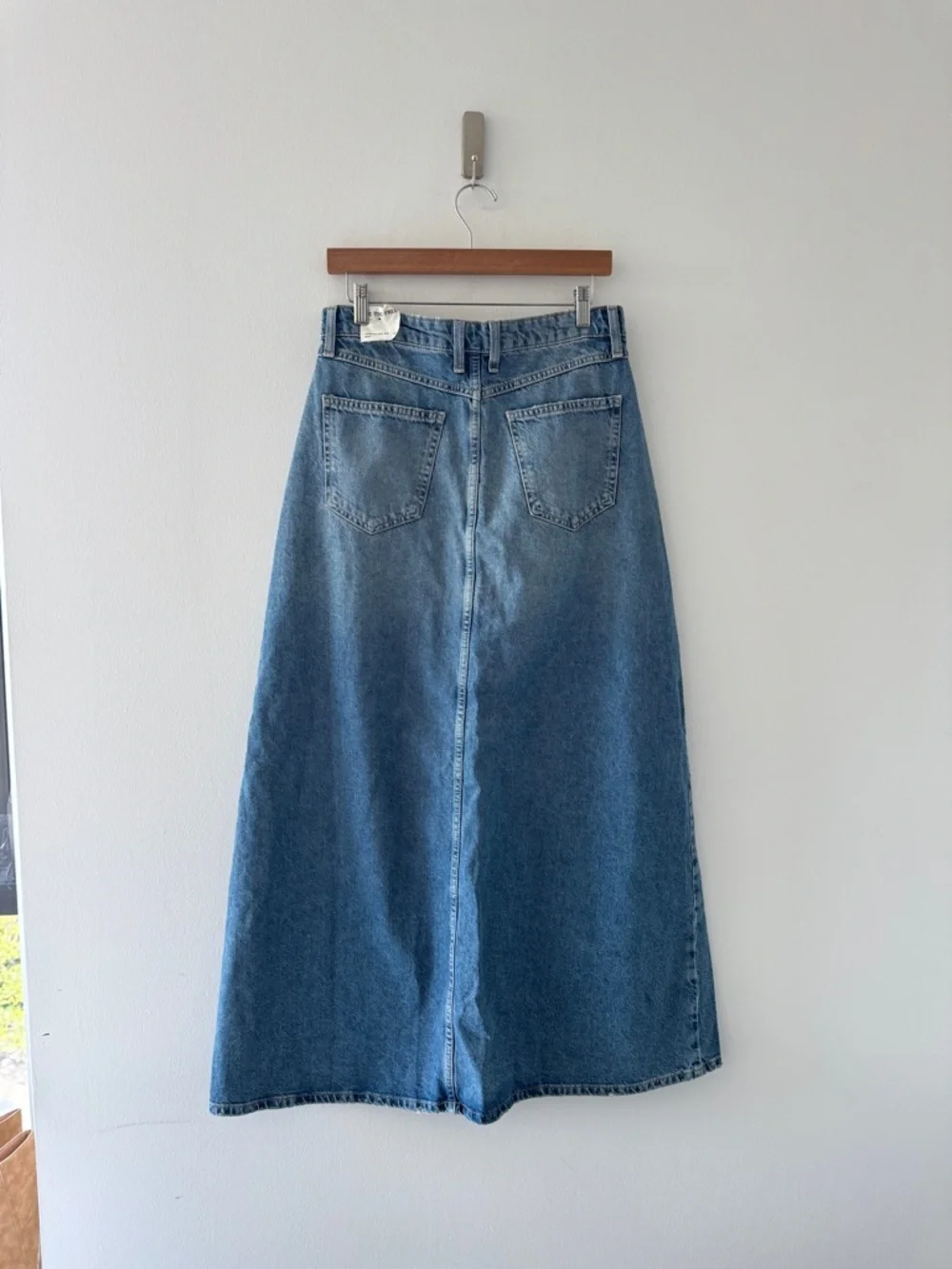 FREE PEOPLE Come As You Are Denim Maxi Skirt 6